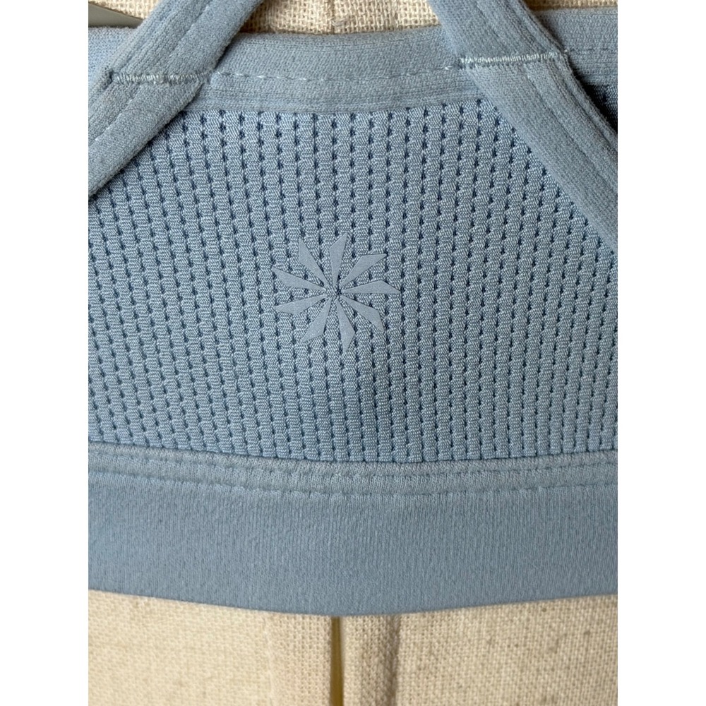 Athleta Sports Bra Women Small Blue Strappy Lattice Back Yoga Running Athleisure - Picture 8 of 12